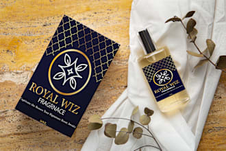 do luxury perfume label packaging design and perfume logo