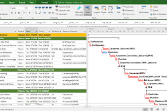 schedule gantt chart, wbs and project management plan using ms project