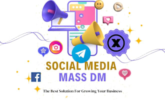 do facebook mass dm, instagram, telegram, linkedln, discord and twitter mass dm