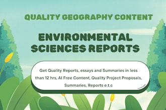 do quality research on geography and environmental science