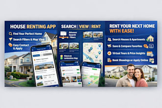 develop a native house renting app for ios and android