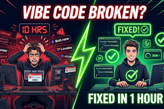 vibecode or fix errors, bugs and cleanup your loveable, replit,base44, bolt apps