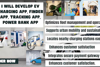 build electric charging  app with a real time tracking, fleet management app