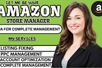 be your amazon fba virtual assistance, amazon manager for account management