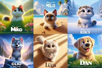 create potraits for your beloved pet in disney pixar style