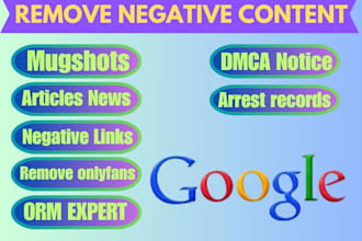 permanently remove mugshots articles cases news delete negative links on google