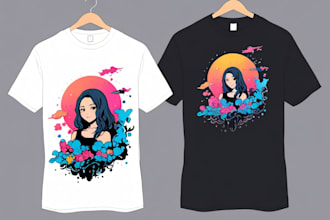 create a custom illustrated t shirt design