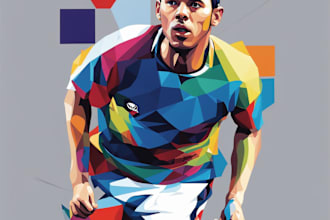 draw wpap pop art sport portrait