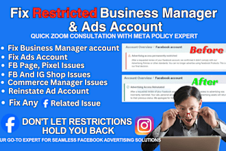 create or fix fb meta business manager, ads account