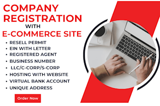 register USA, canada , llc UK ltd for non resident, resident, banks , ein