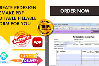 create redesign remake recreate pdf editable fillable form for you