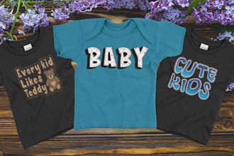 create unique baby, and kids t shirt design