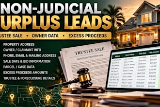 research non judicial foreclosure surplus fund leads