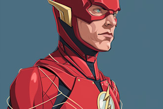 draw create cartoon characters and superhero for you