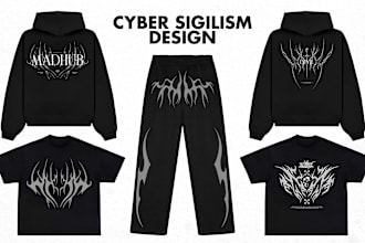 make cyber sigilism and y2k aesthetic apparel