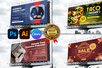 design attractive billboard,signboard,yard sign, signage,roll up banner urgently