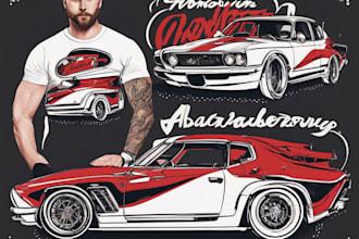 design a car t shirt graphics for your automotive brands