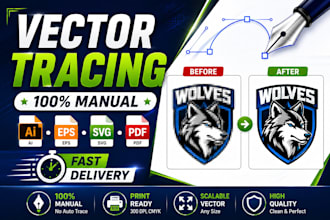 convert raster image to vector, ai, eps, svg professionally