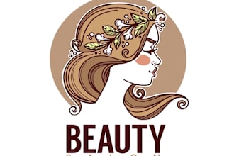 make a professional hair wigs beauty salon logo design