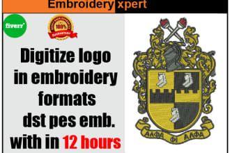 digitize logo in embroidery formats dst pes emb asap