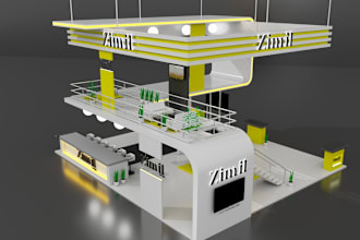 design 3d trade show booth, kiosk, exhibition stand designs