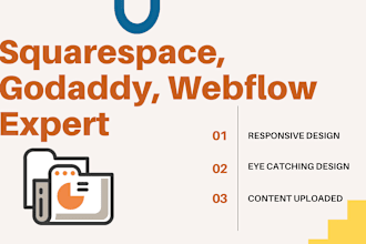 design and redesign godaddy, squarespace, and webflow website