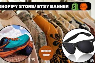 design top notch shopify banner, etsy banner for your ecommerce store