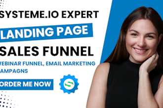 create systeme io sales funnel, systeme io landing page, webinar sales funnel