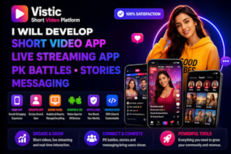 develop short video app live streaming social media app