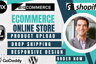 design webshop ecommerce  bigcommerce on wordpress shopify wix godaddy website