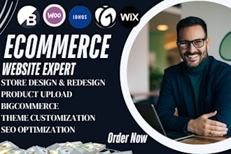 design ecommerce website, bigcommerce, webshop, wix ecommerce, godaddy, ionos