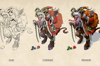 create unique and detailed fantasy game character designs
