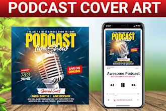 design creative modern minimalist  podcast cover art logo design