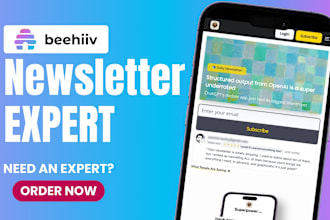 create beehiiv newsletter, design beehiiv ai newsletter, beehiiv landing page
