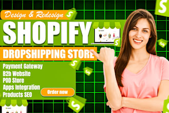 create shopify store, design, redesign shopify store, shopify dropshipping store