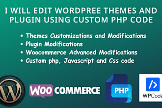 edit wordpress themes and plugin using custom php code