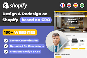 design or redesign your shopify website based on cro
