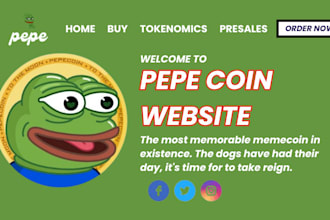 create crypto landing page, crypto meme website, memecoin website, pepe website
