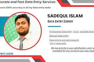 do efficient data entry and web research and copy paste jobs