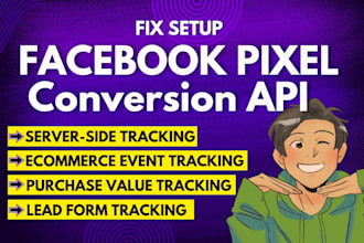 fix setup meta facebook pixel conversion API or ga4 ecommerce tracking by GTM