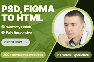 convert figma to HTML, scss or tailwind for landing page
