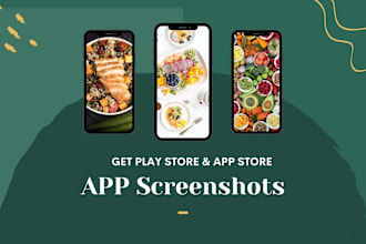 design modern app store and play store app screenshots
