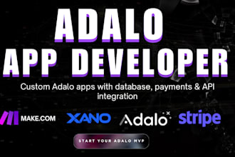 create adalo apps with database, payments, and API integration
