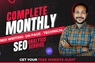 provide complete monthly SEO service with content writing