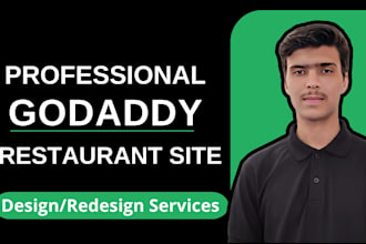 design godaddy restaurant site with opentable, chownow setup