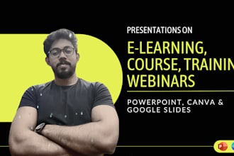 design powerpoint canva presentation for elearning, online course and webinar