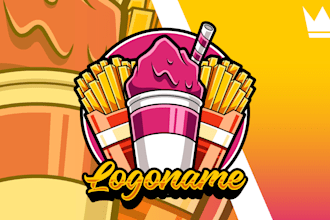 create hand drawn logo for food restaurant and cafe