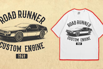 draw illustration vintage retro car