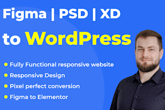 convert figma to wordpress, PSD to wordpress, xd to wordpress