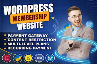 build wordpress membership website and subscription website